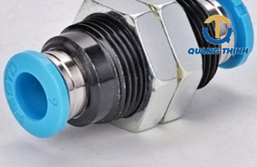 Van tiết lưu Festo | Đầu nối nhanh – Khớp ( cút ) nối nhanh vách ngăn QSS-8, QSS-12 cho dây hơi phi 8 – 12